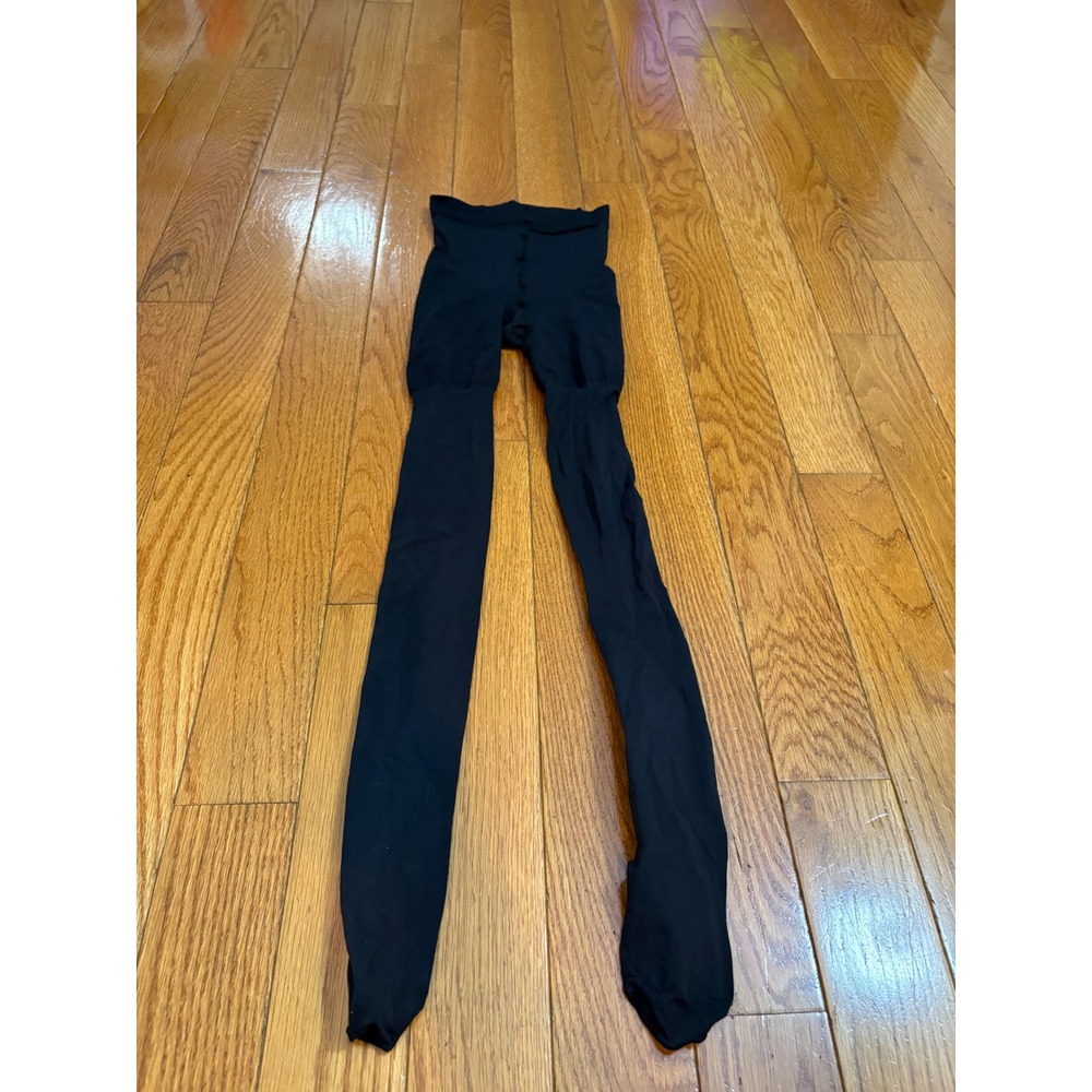 Spanx Black Opaque Tights High Waisted Tummy Control Hosiery FH3915 Size C